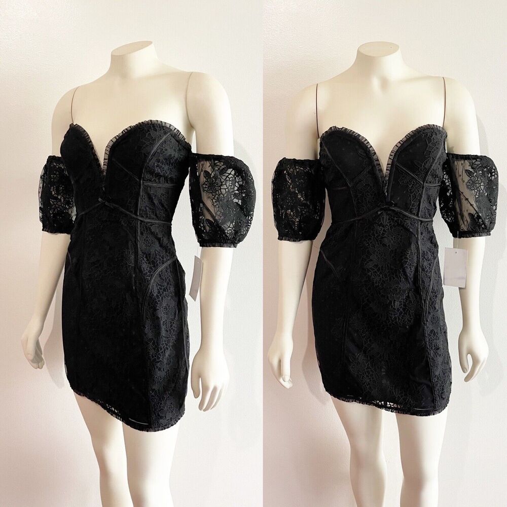 For Love and Lemons Dress Azalea Sleeveless Black Size S CD2171-SU20